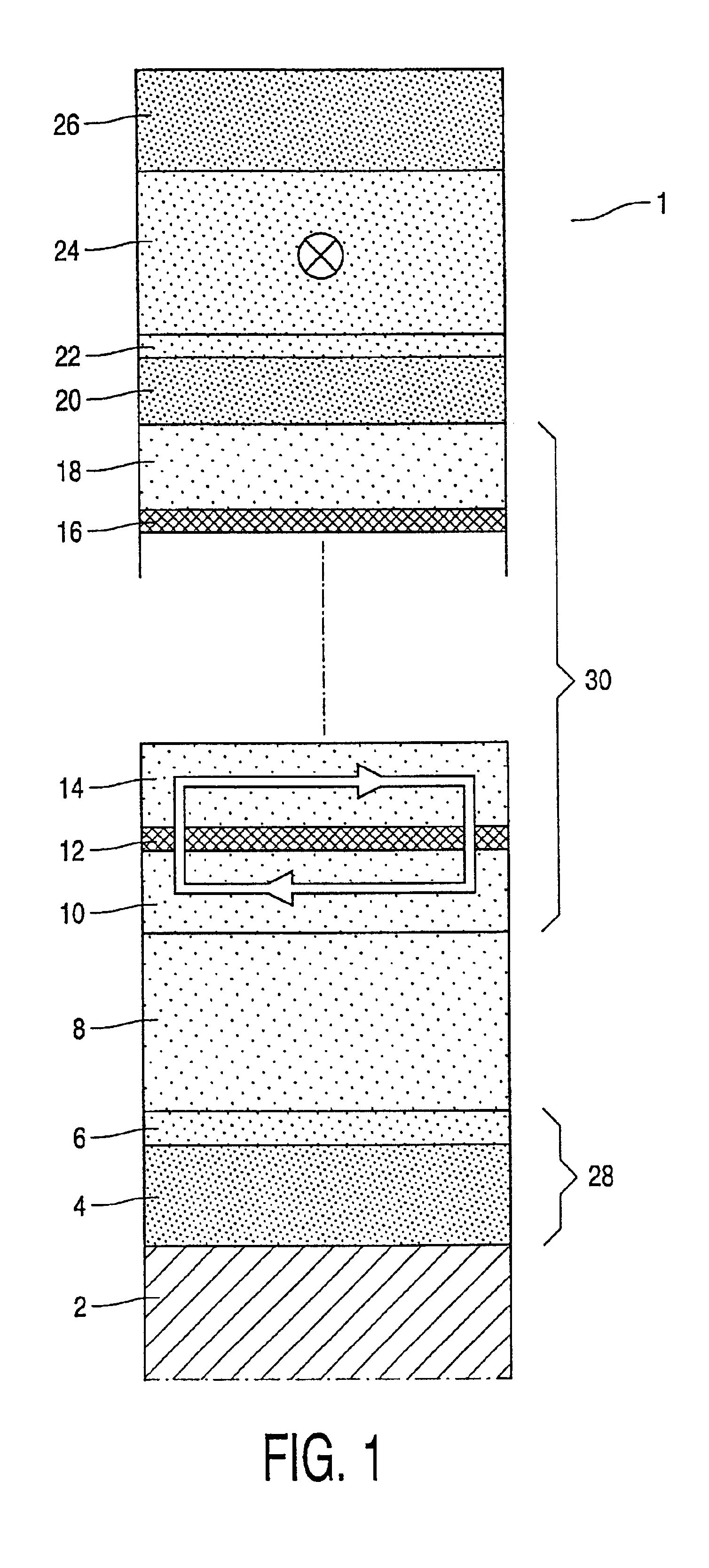 Magneto-resistive device with a magnetic multilayer structure