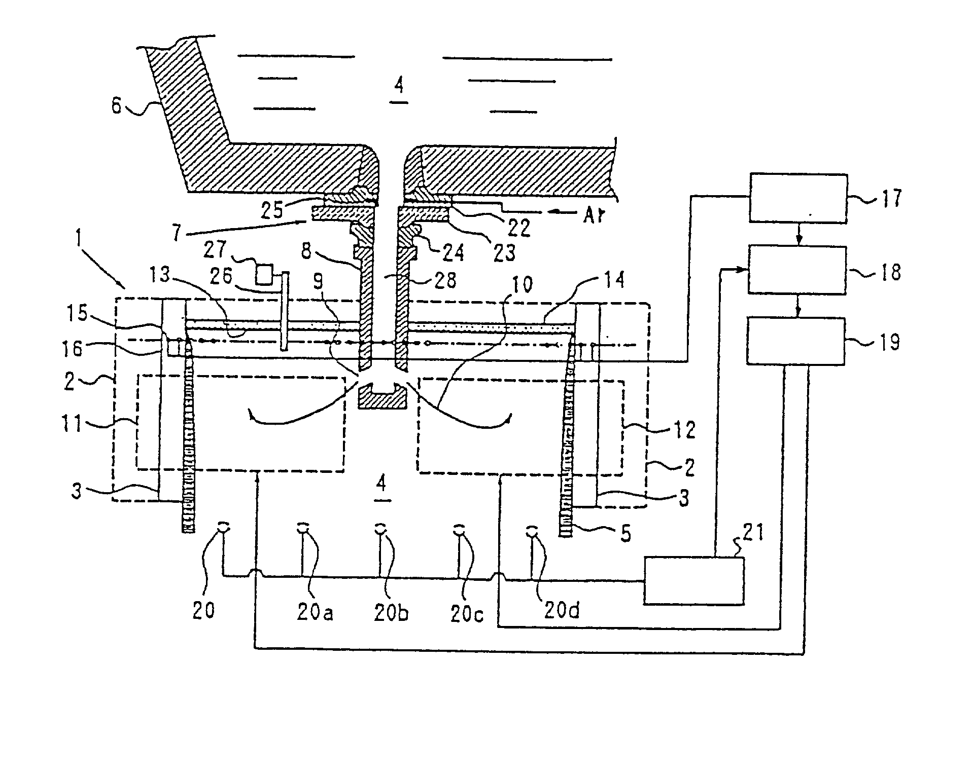 Method for estimating and controlling flow pattern of molten steel in continuous casting and apparatus therefor