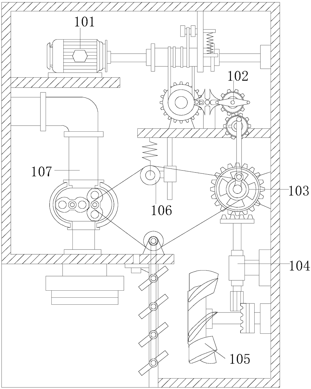 Stone crushing device for mining machinery