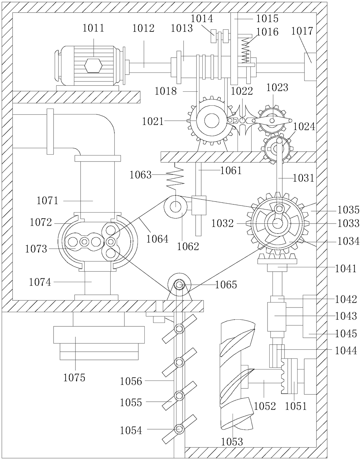 Stone crushing device for mining machinery