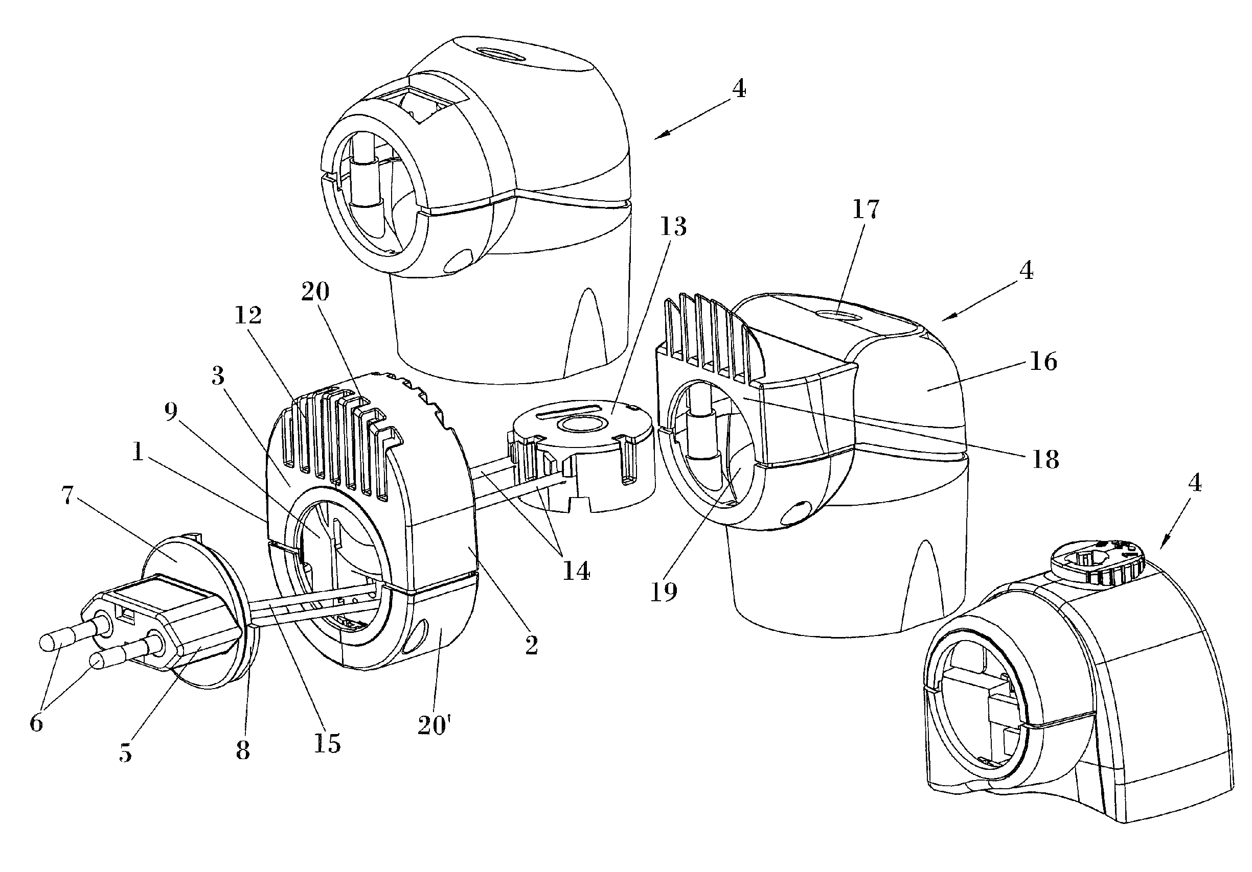 Module for manufacturing electric volatile substance evaporators