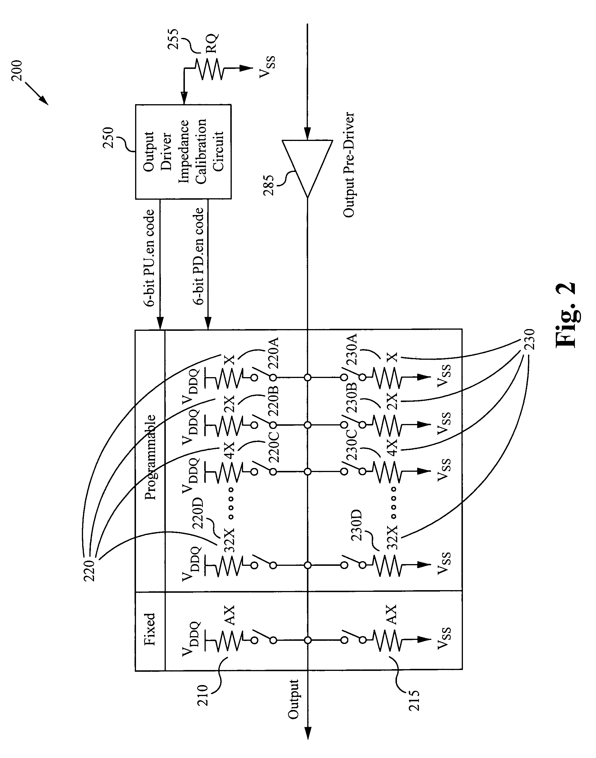 Efficient method for implementing programmable impedance output drivers and programmable input on die termination on a bi-directional data bus