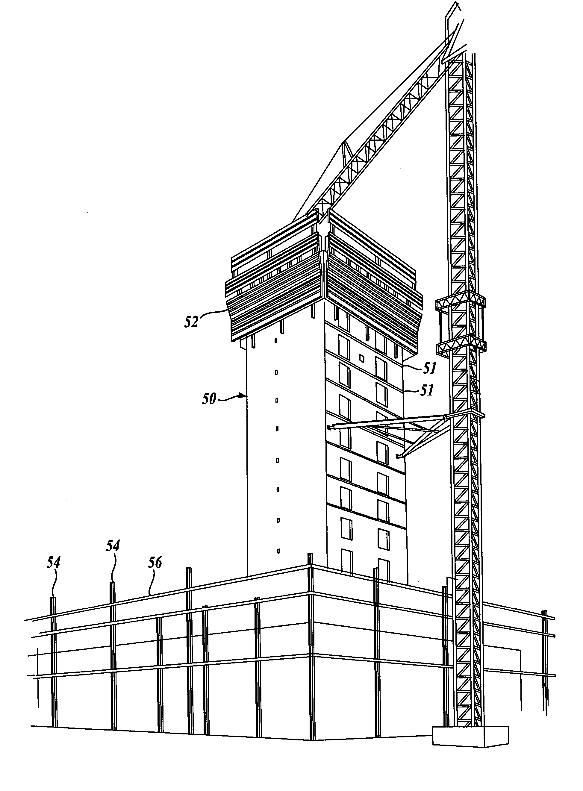 Method of constructing a concrete shear core multistory building