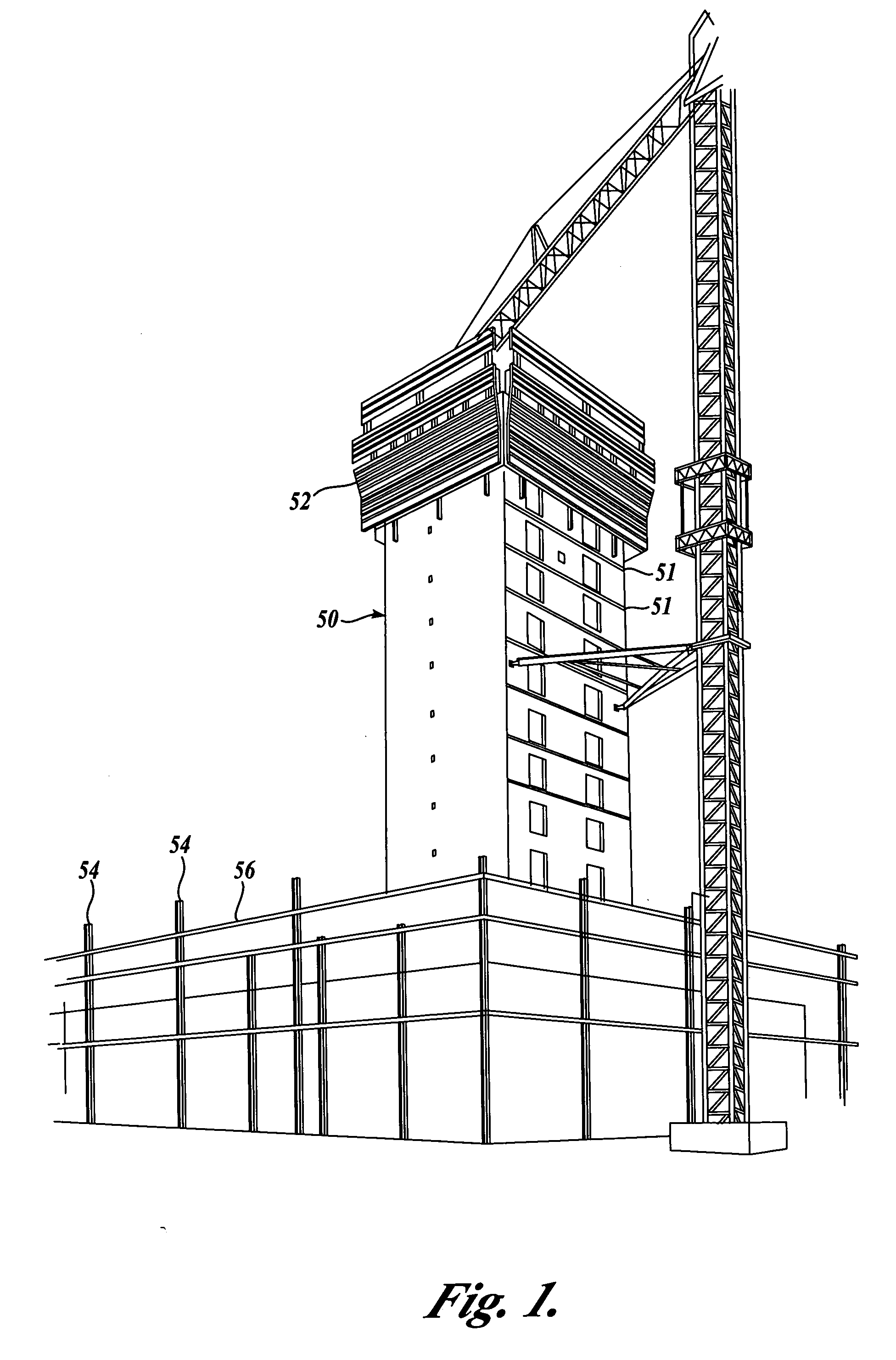 Method of constructing a concrete shear core multistory building