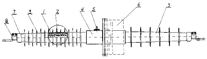 Dry type composite outer high-voltage casing and its production process