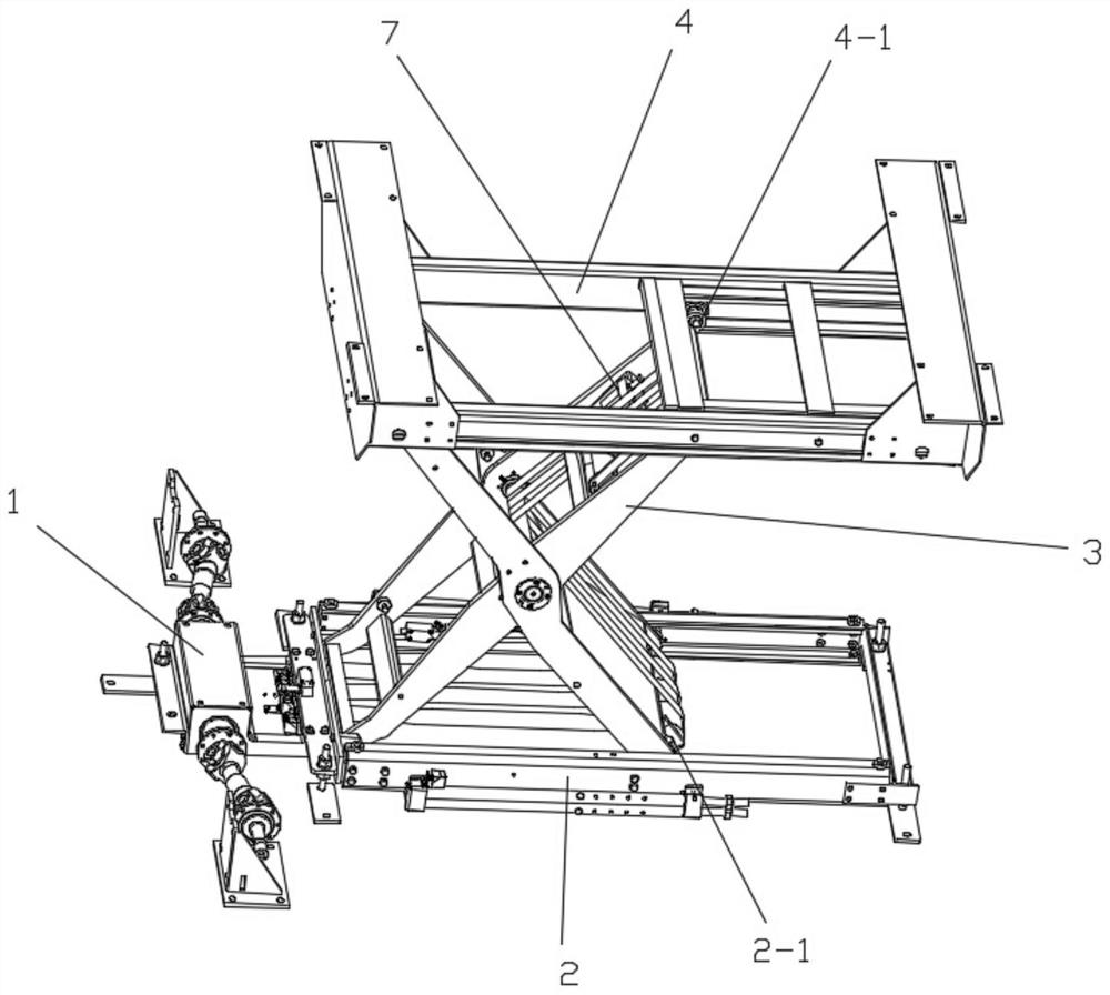 Lock catch type locking structure flat belt lifting platform