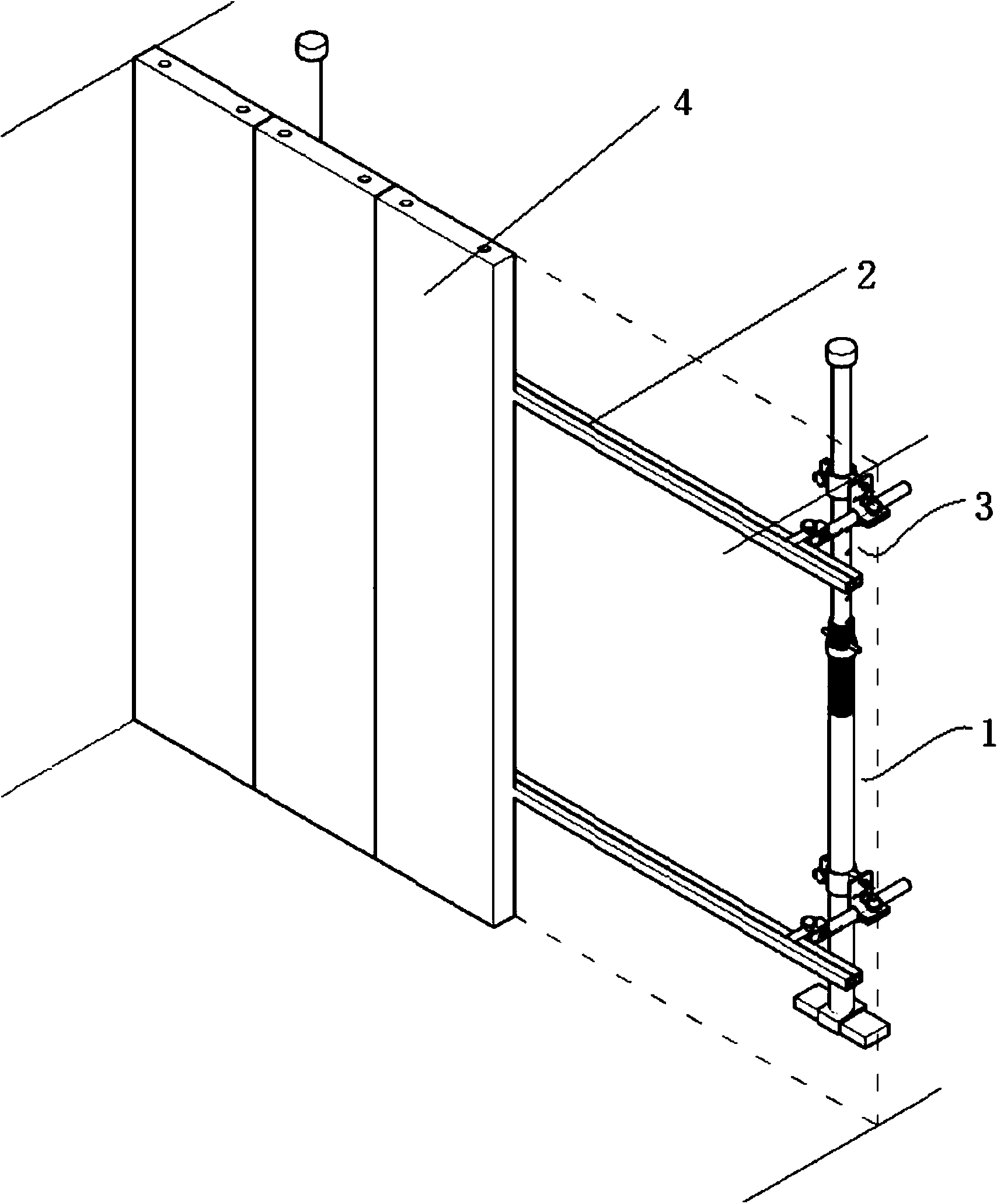 Method for calibrating concrete prefabricated wallboard installation construction datum and calibrating device