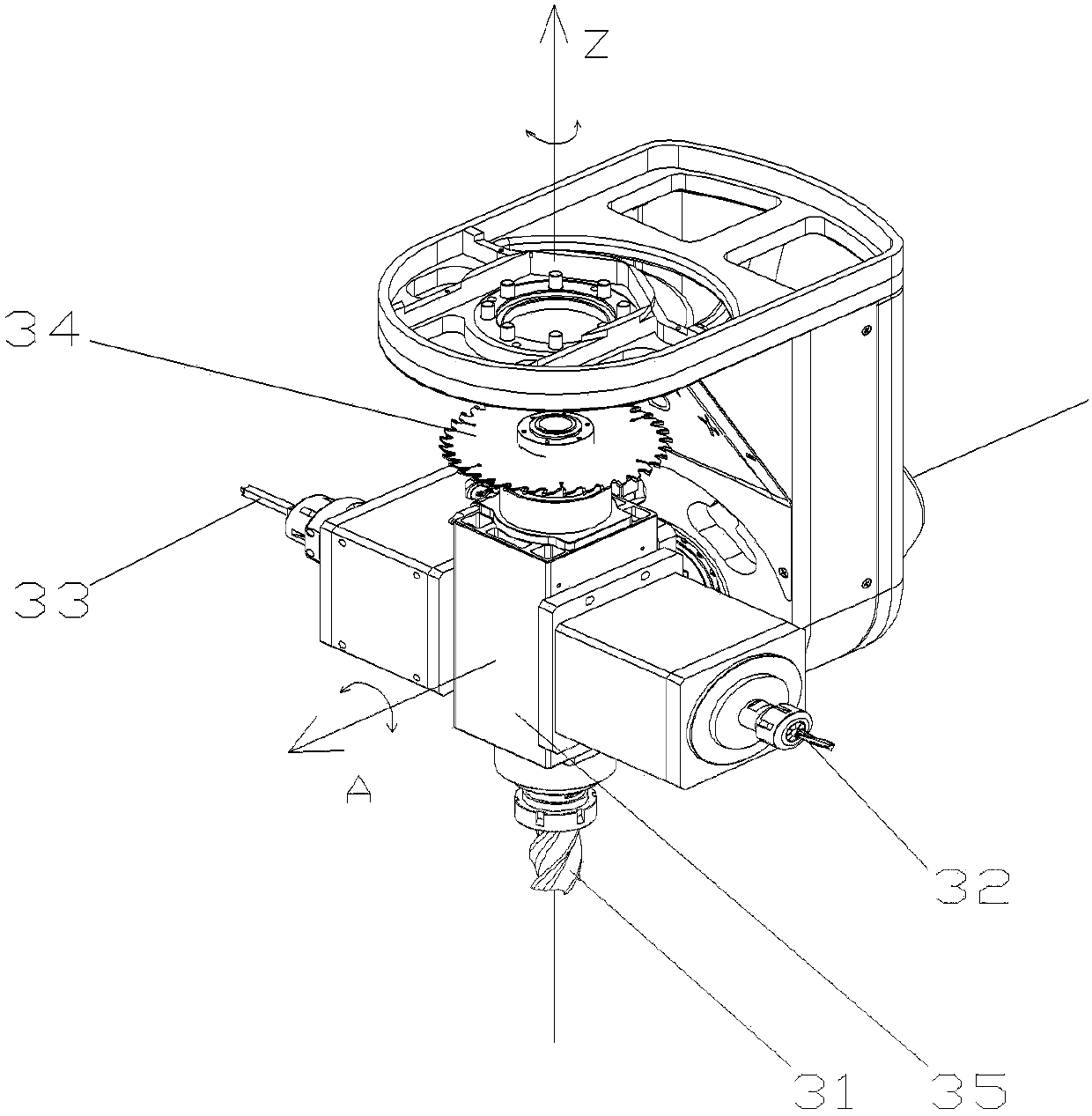 Digital-control five-axis processing center