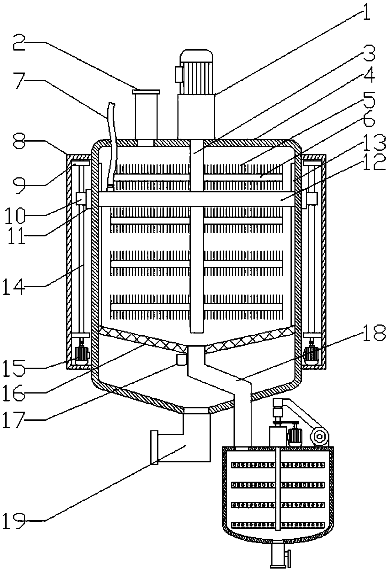 Cleaning device for plastic particles