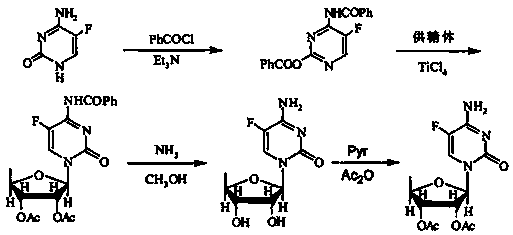 Method for preparing capecitabine intermediate 2', 3'-di-O-acetyl-5'-deoxy-5-fluorocytidine by enzymatic composite chemical method