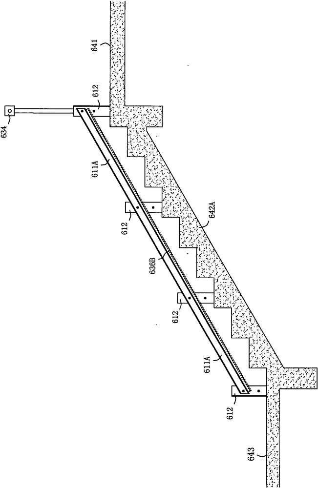 Double-person escalator in corridor