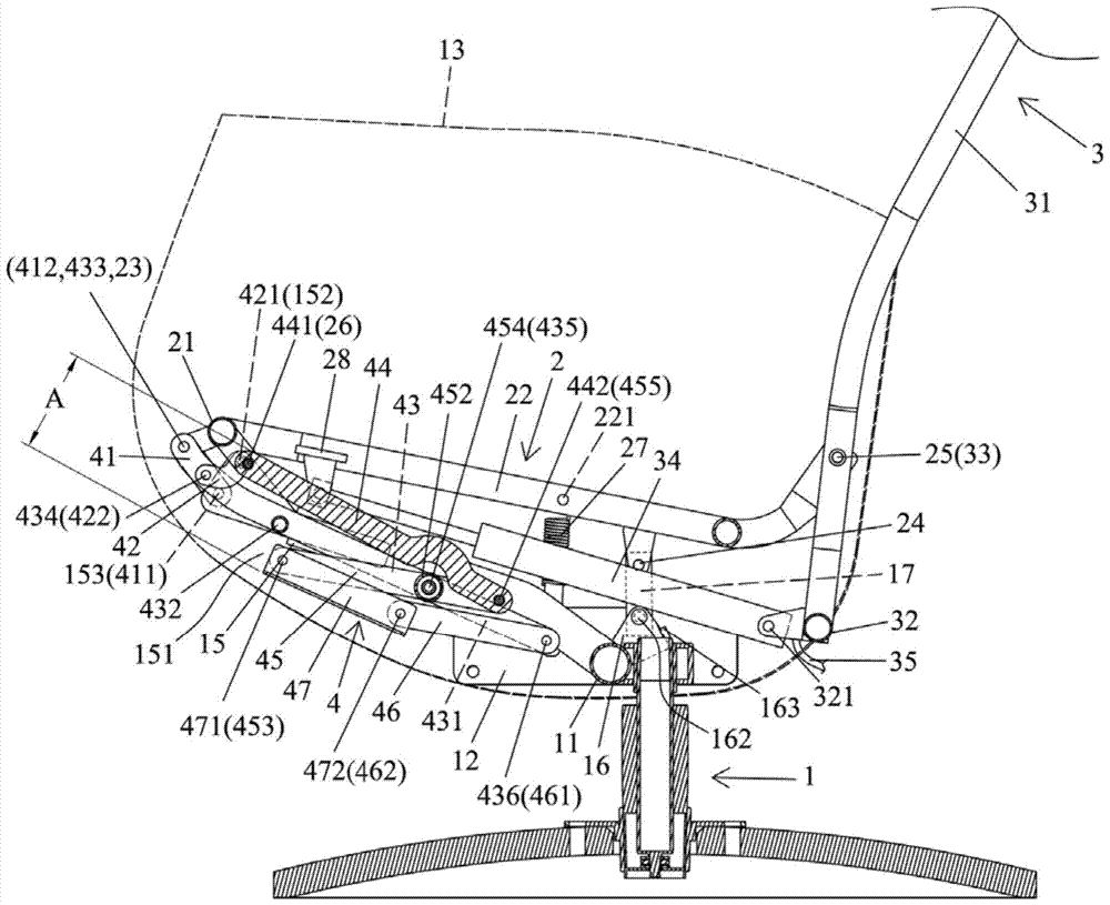 A leisure seat with foot pads