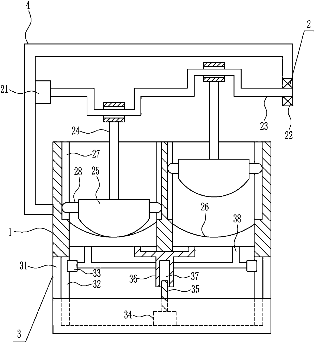 Chinese herb pounding device for pharmaceutical machinery