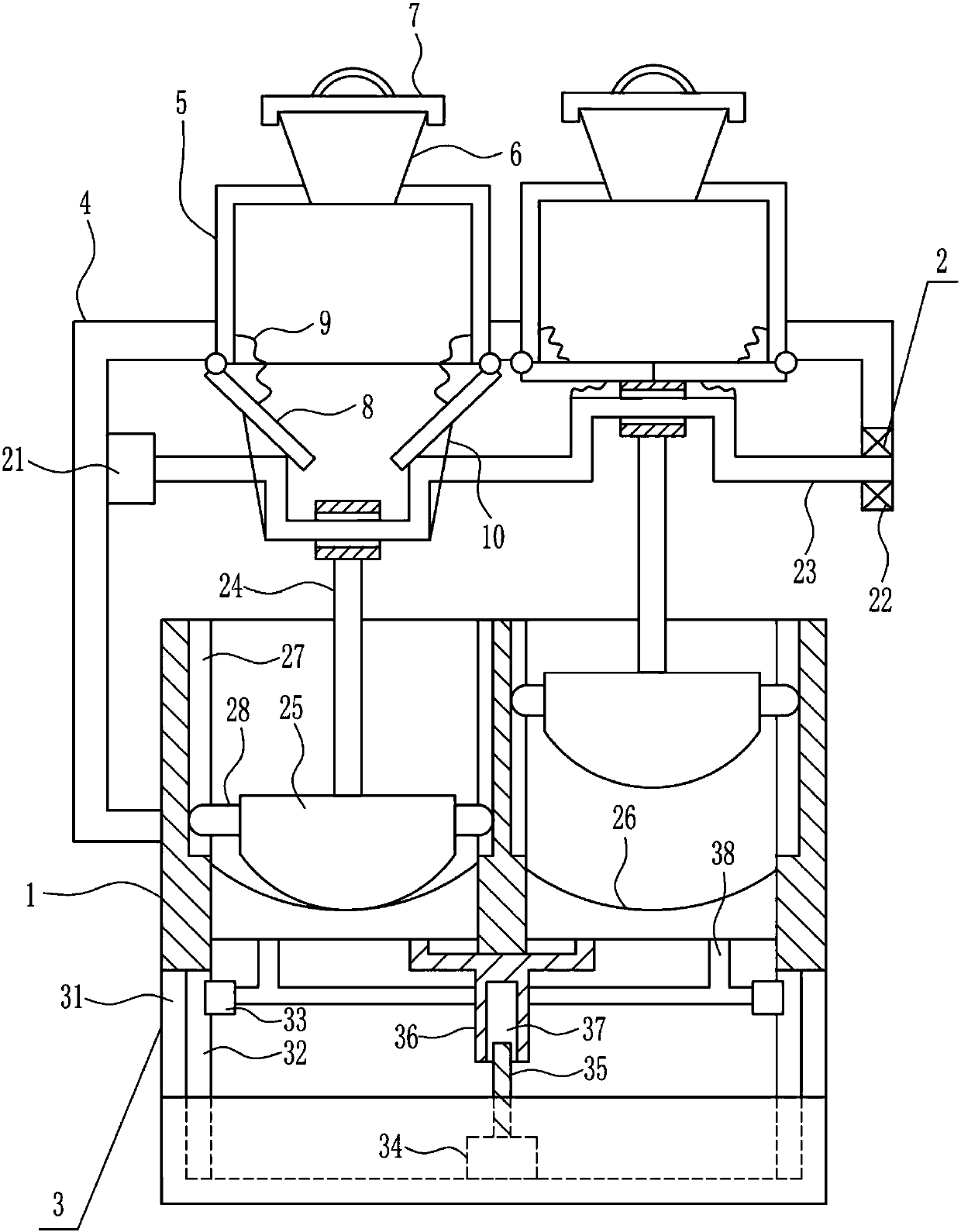 Chinese herb pounding device for pharmaceutical machinery