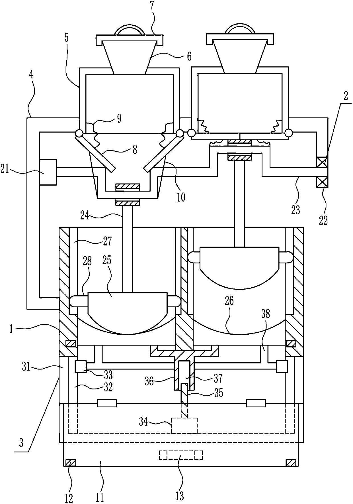 Chinese herb pounding device for pharmaceutical machinery