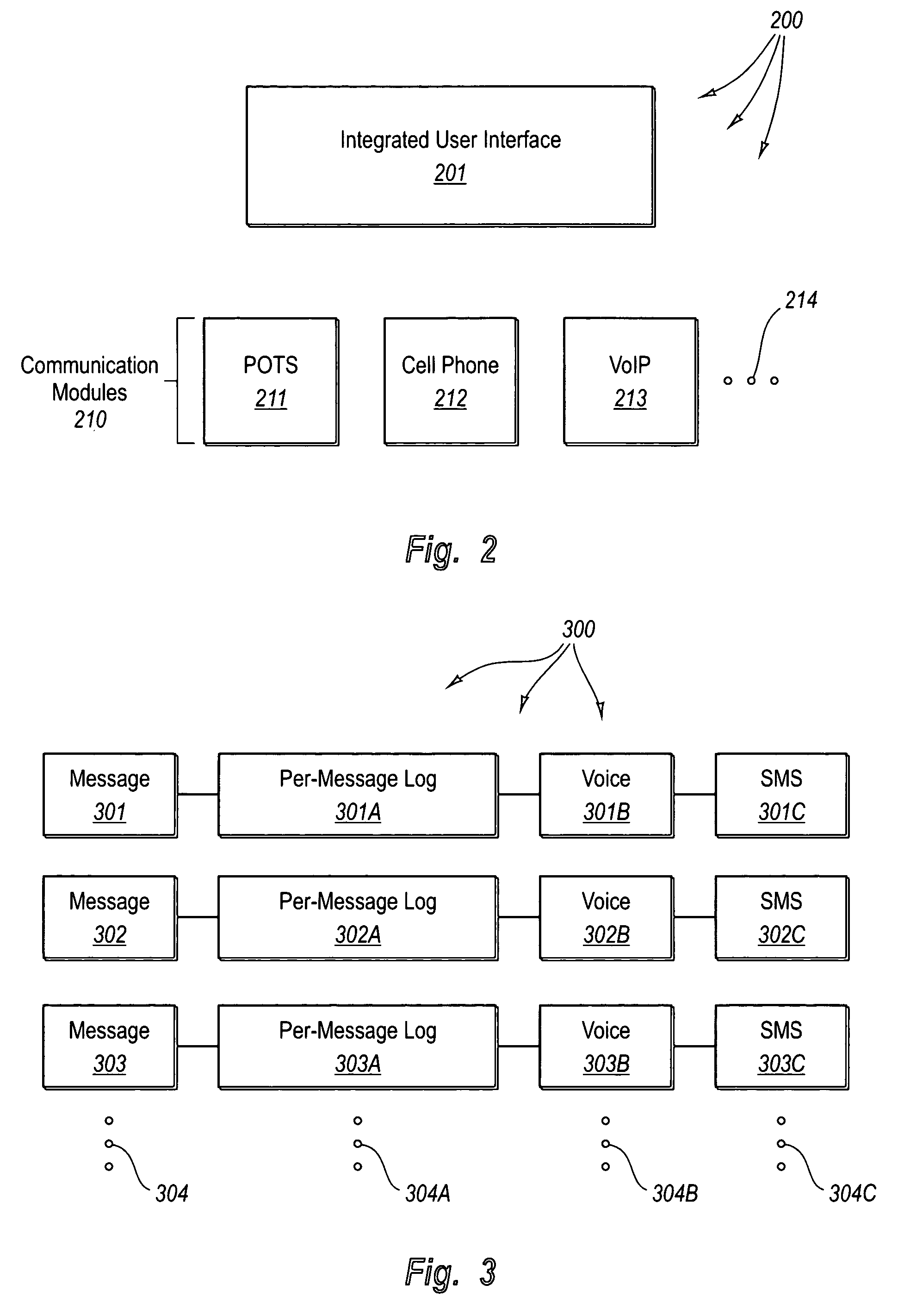 Integrated messaging user interface with message-based logging