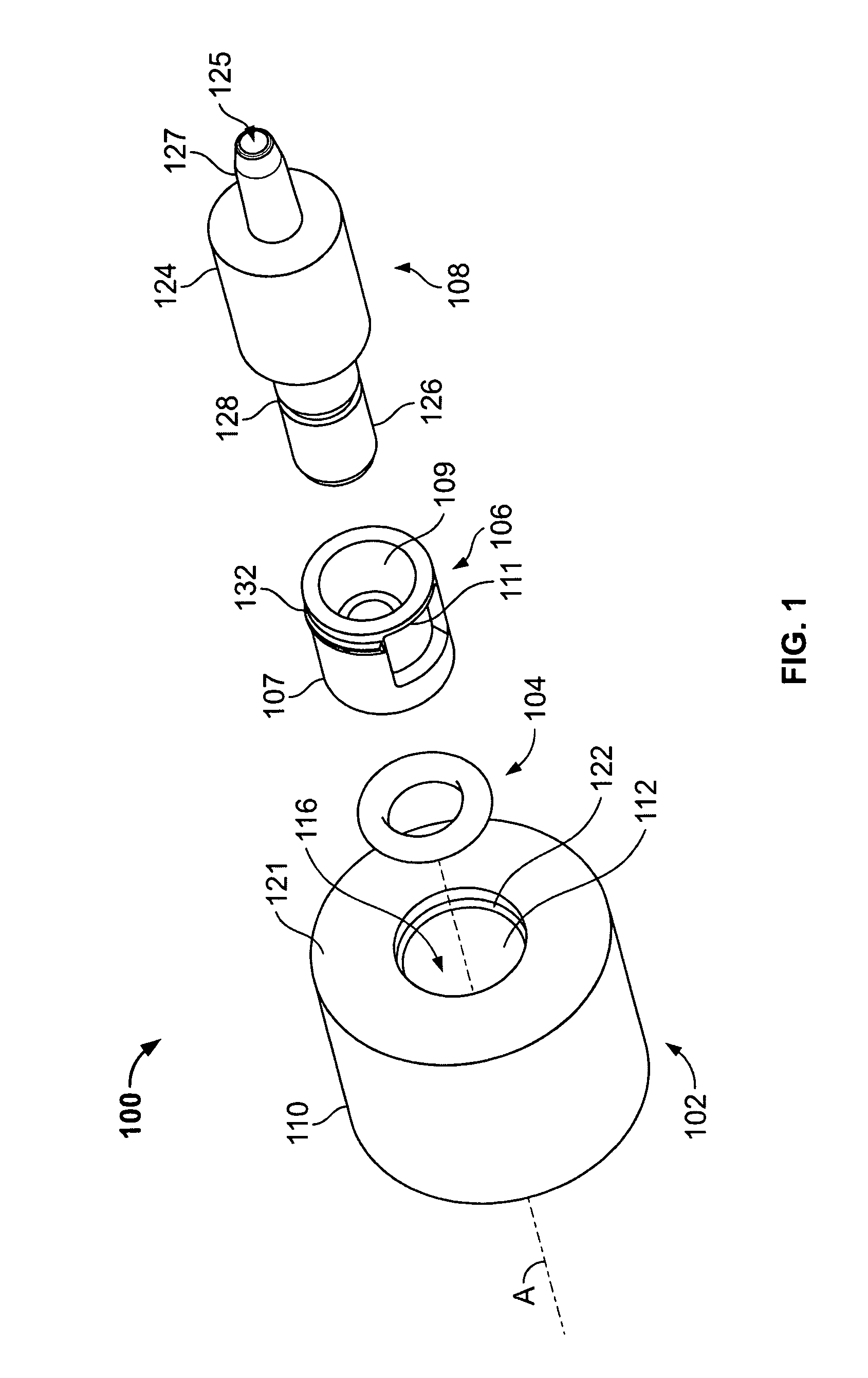 Tube connector with three part construction and latching component