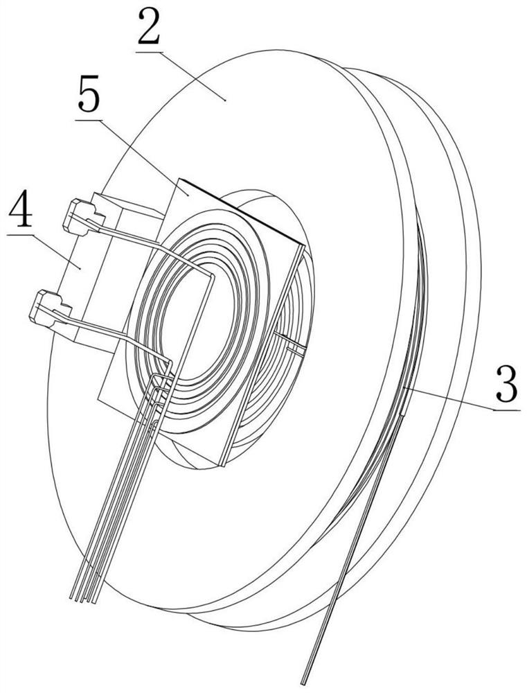 Moving lead wire collecting device capable of feeding back position and actuator