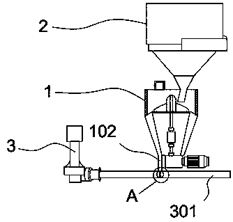 Discharging device for bait inputting machine of net cage