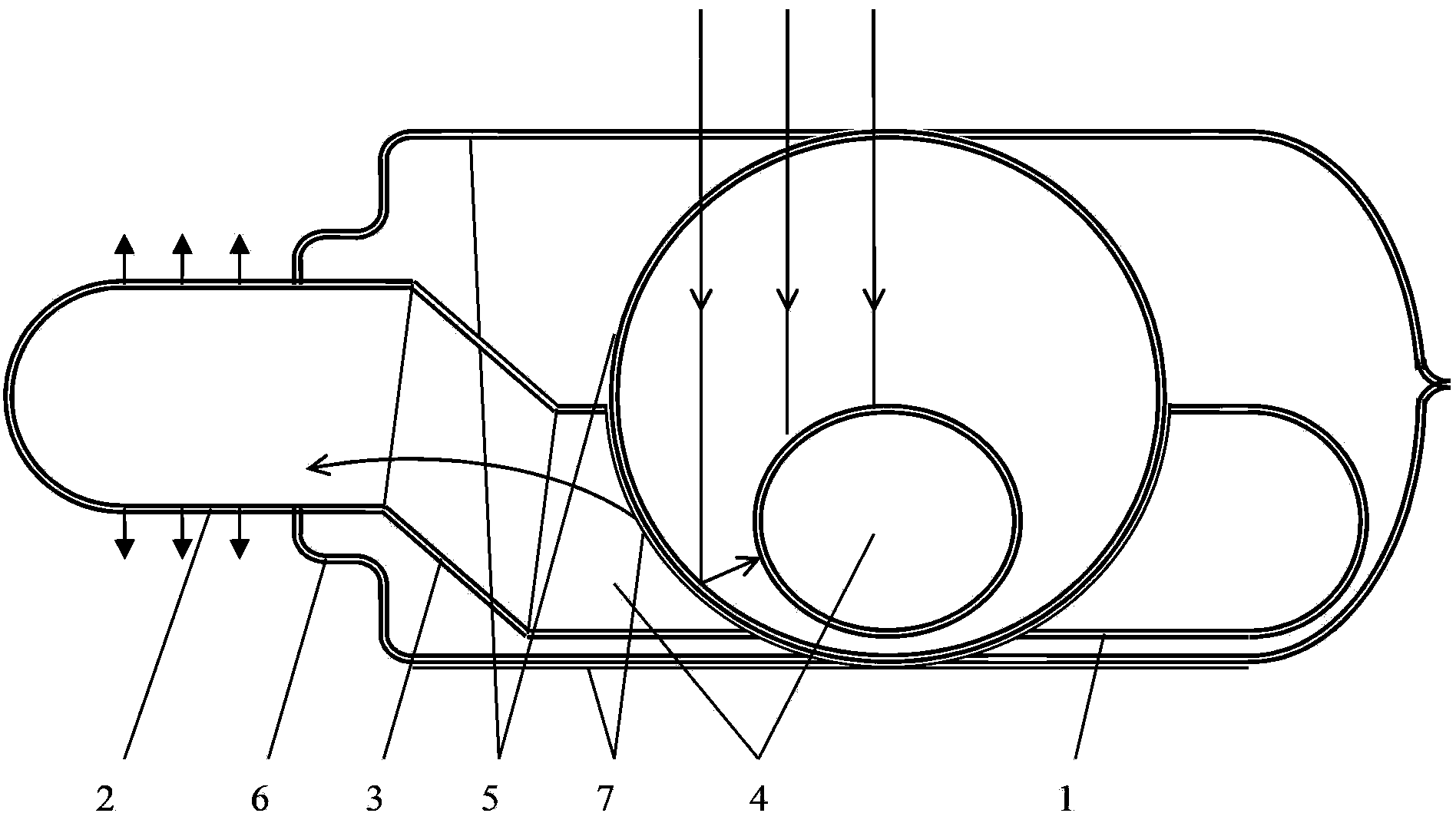 Diameter reducing bent inner glass tube eccentric heat tube vacuum heat collecting tube