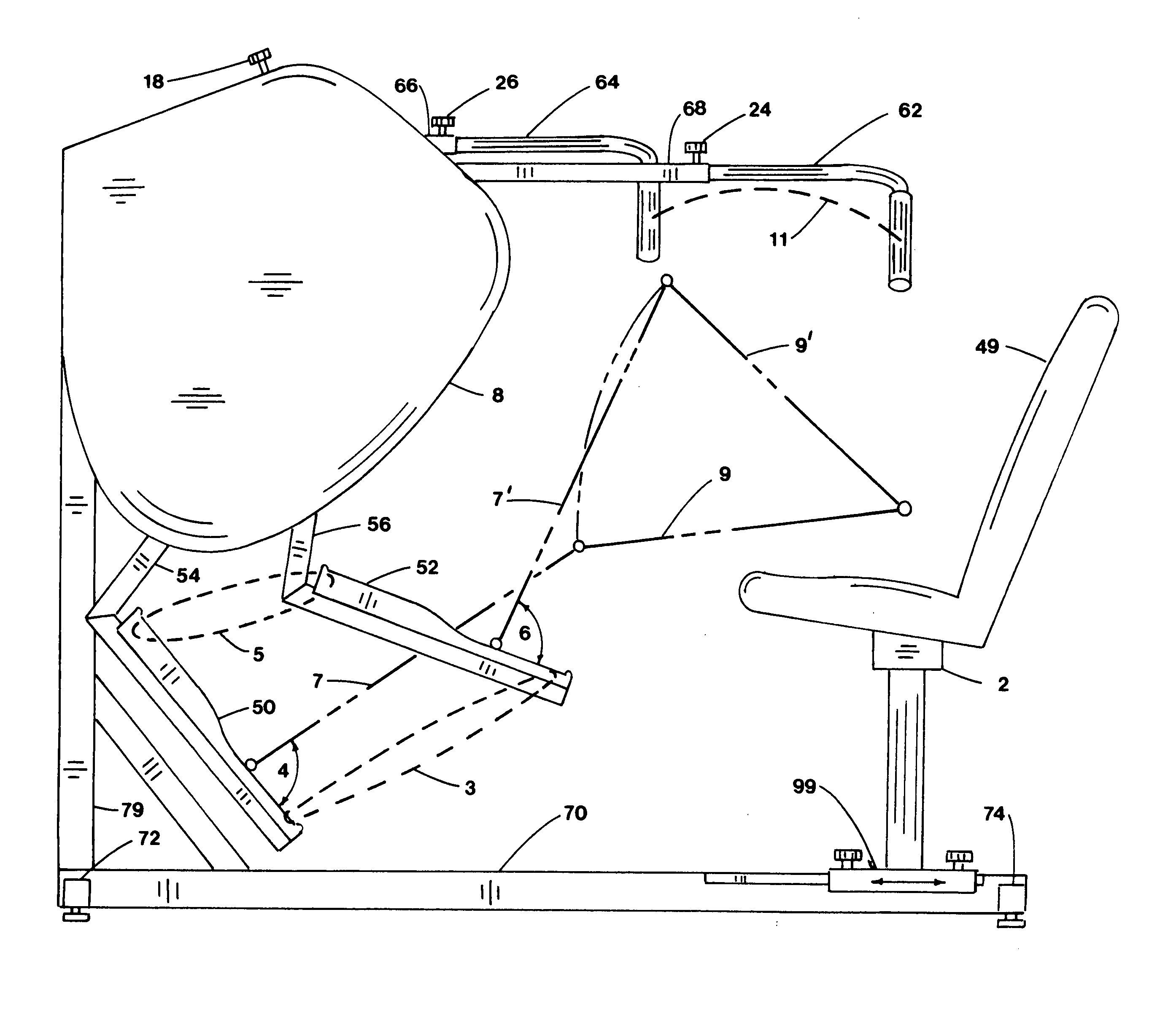 Step thru recumbent elliptical exercise apparatus