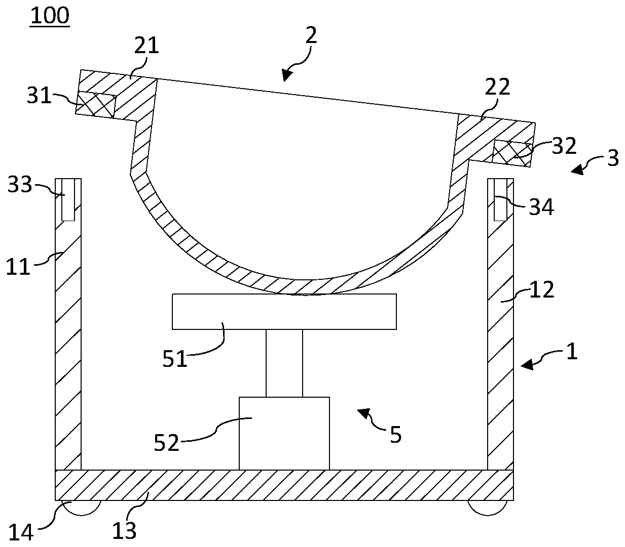 Bearing type cradle bed and control method for bearing type cradle bed