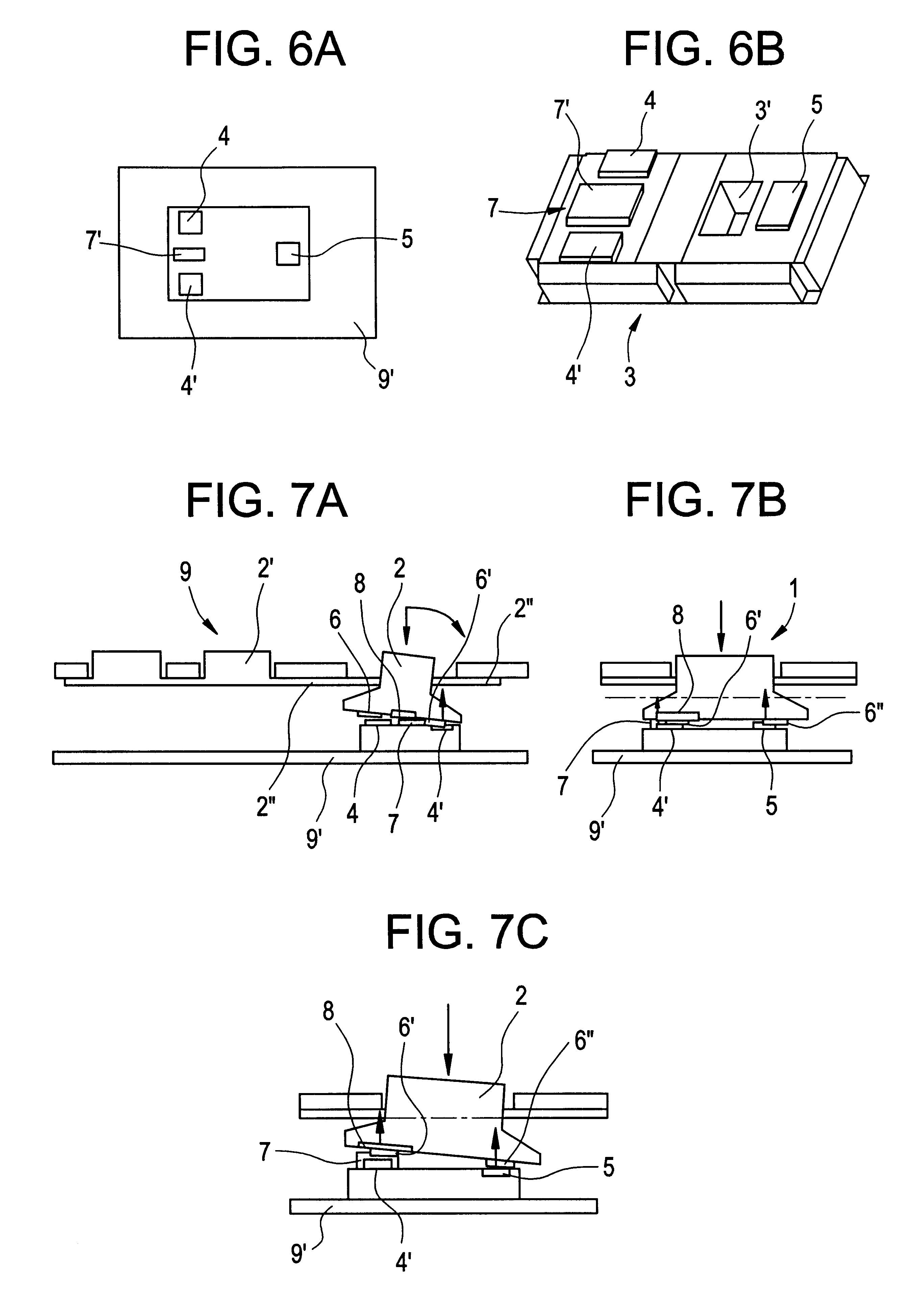 Keyboard switch assembly including actuator member with three active positions