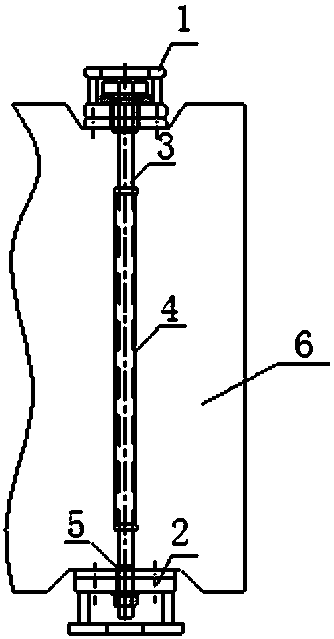 Electric reactor iron core pull rod clamping method and structure