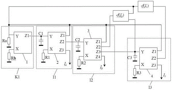 Current-type grid multi-scroll chaotic circuit