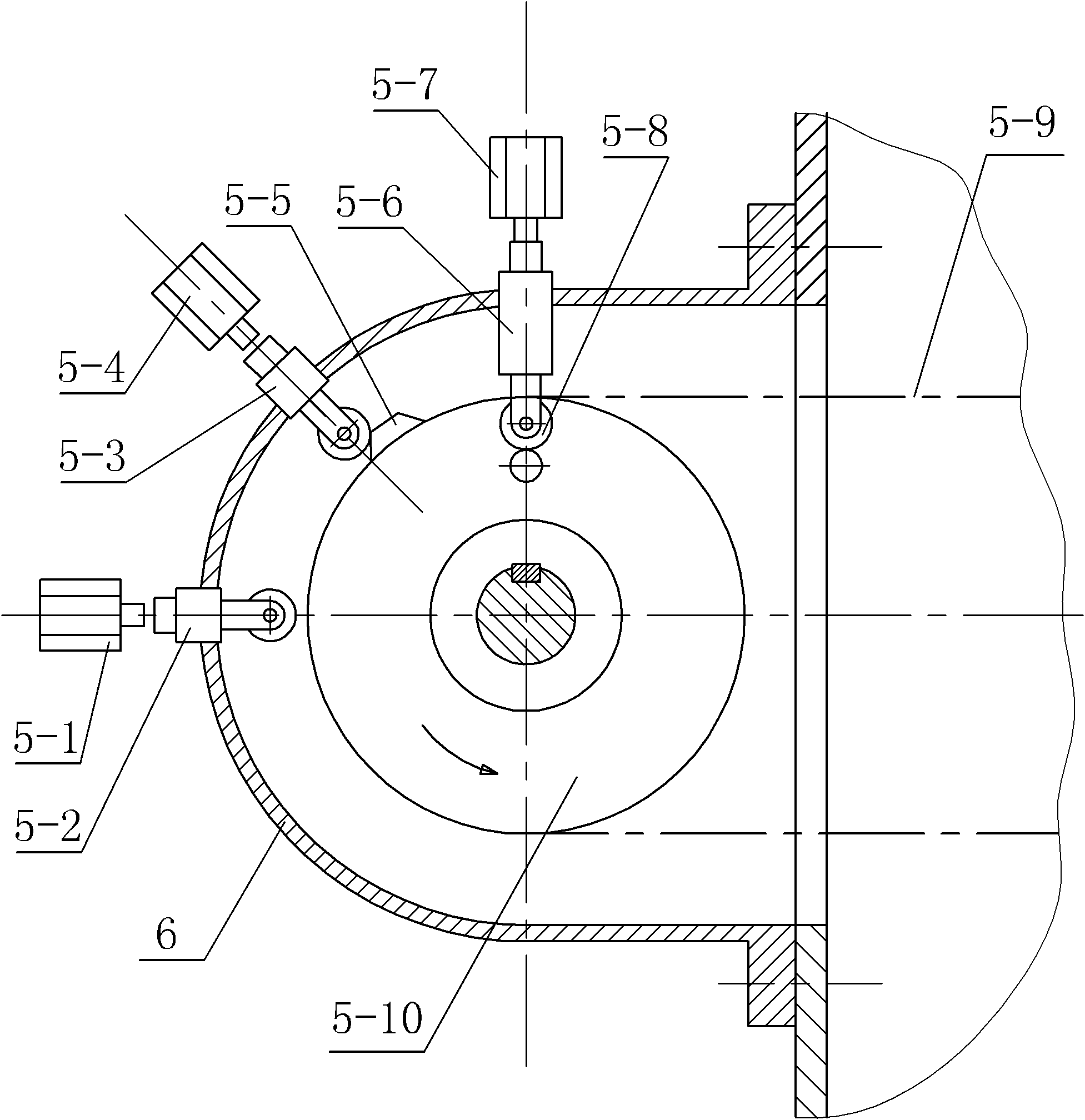 Sub-chamber back blowing bag type dust collector with reciprocating movement back blowing air port