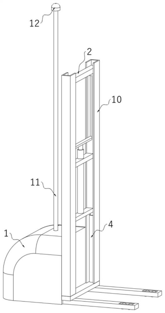 Forklift robot with spatial scanning and positioning structure