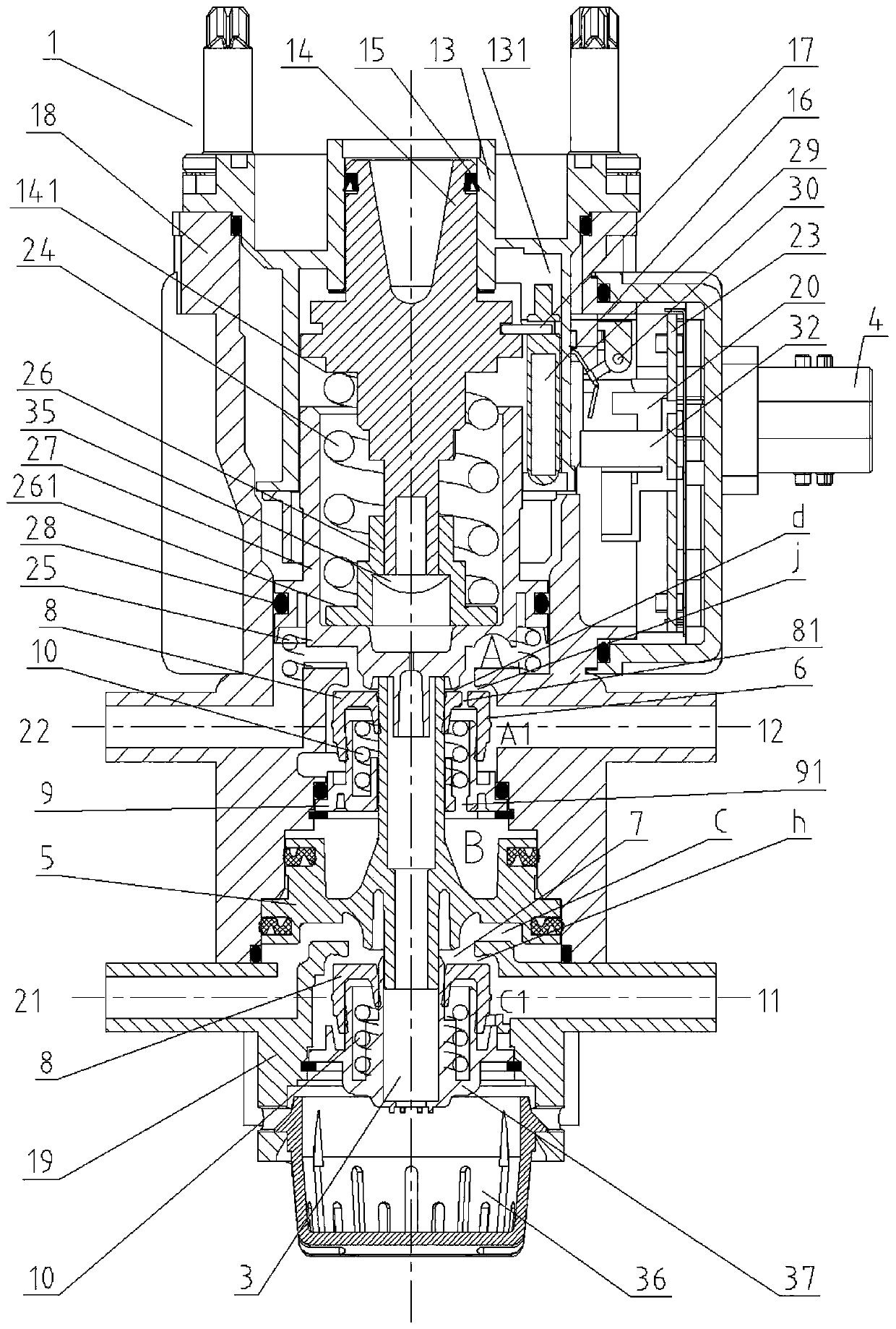 Electric double-type brake signal transmitter