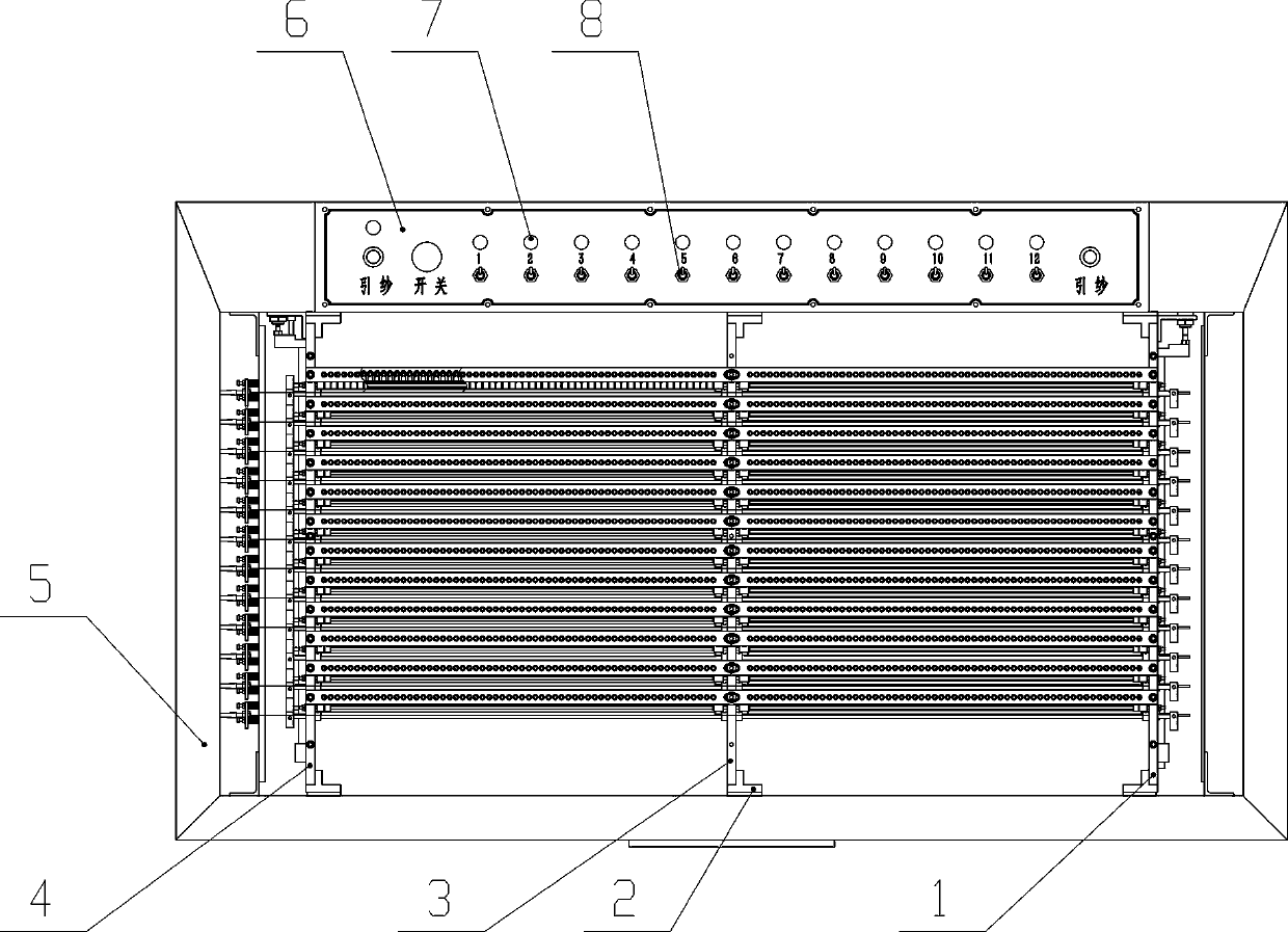 Yarn collecting plate type broken yarn detection device of warping machine