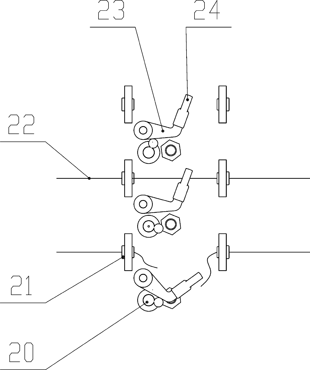 Yarn collecting plate type broken yarn detection device of warping machine