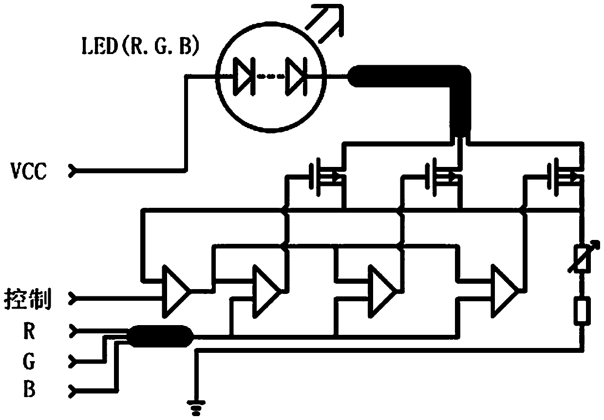 A kind of three-primary-color led control driving method