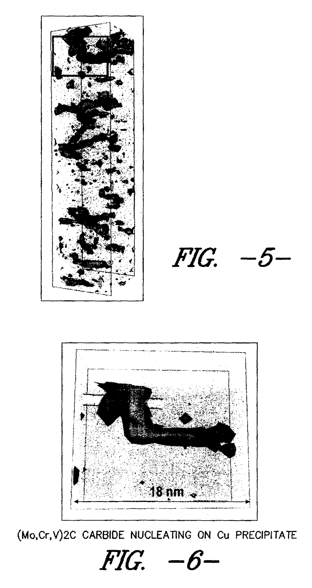 Copper precipitate carburized steels and related method