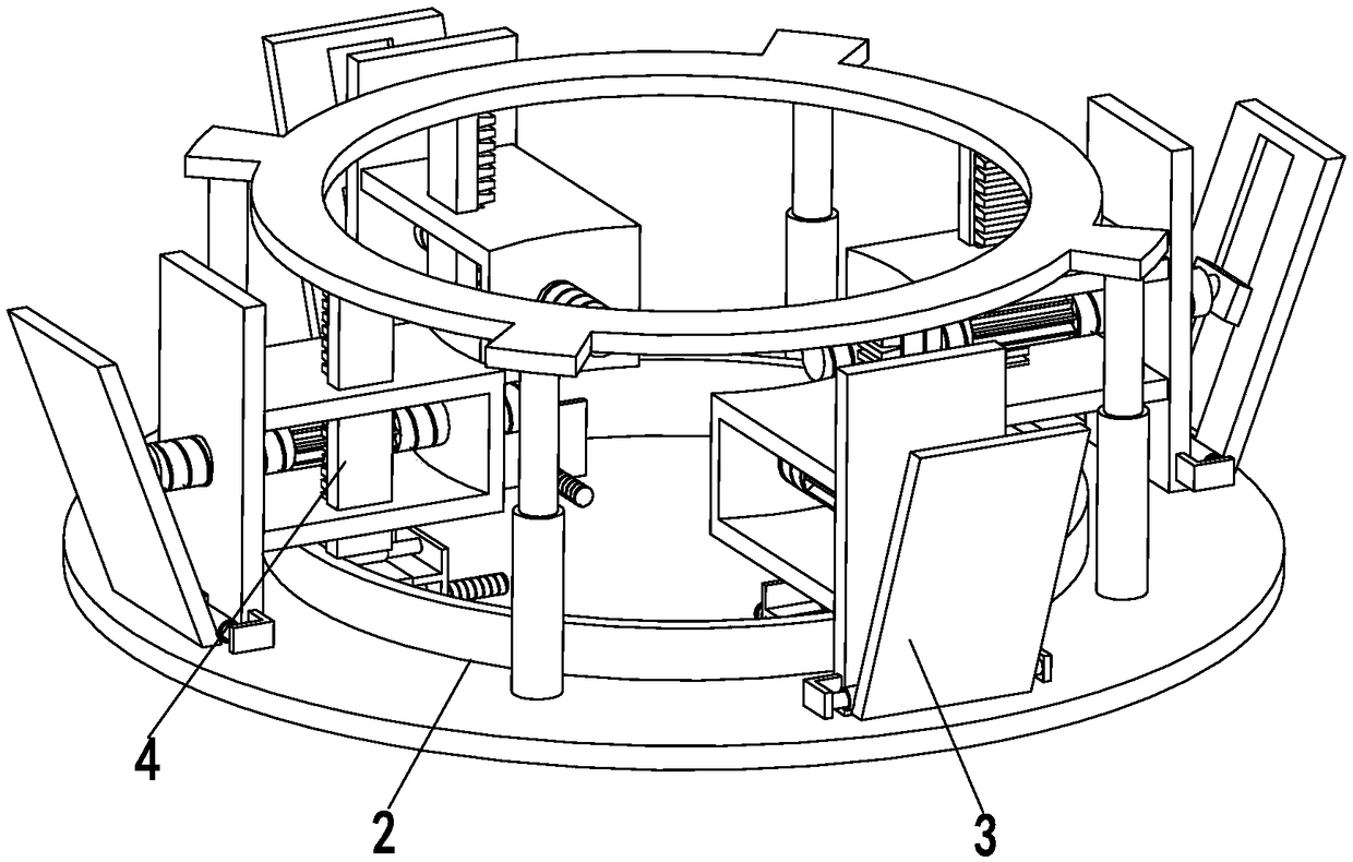 Work platform of tower type wireless communication base station and adjusting and constructing method of platform