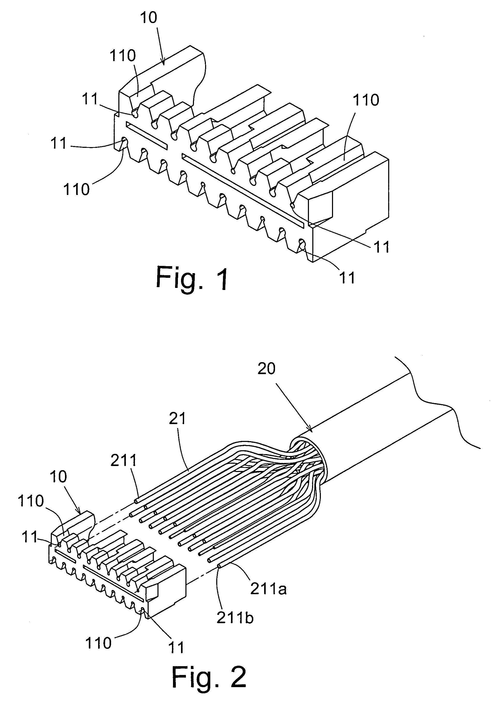 Cable cord locating element