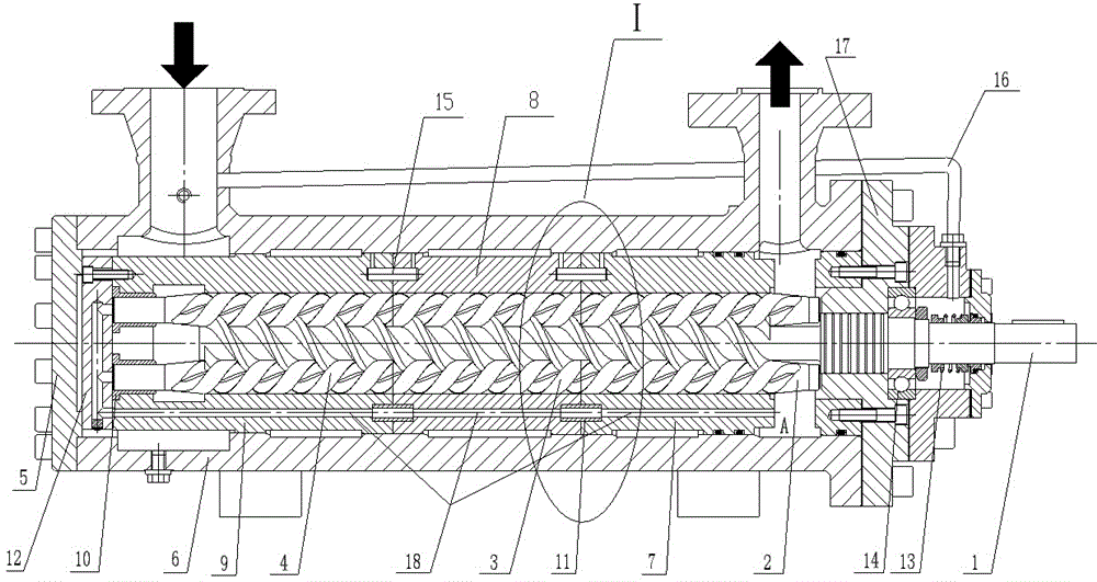 High pressure three screw pump