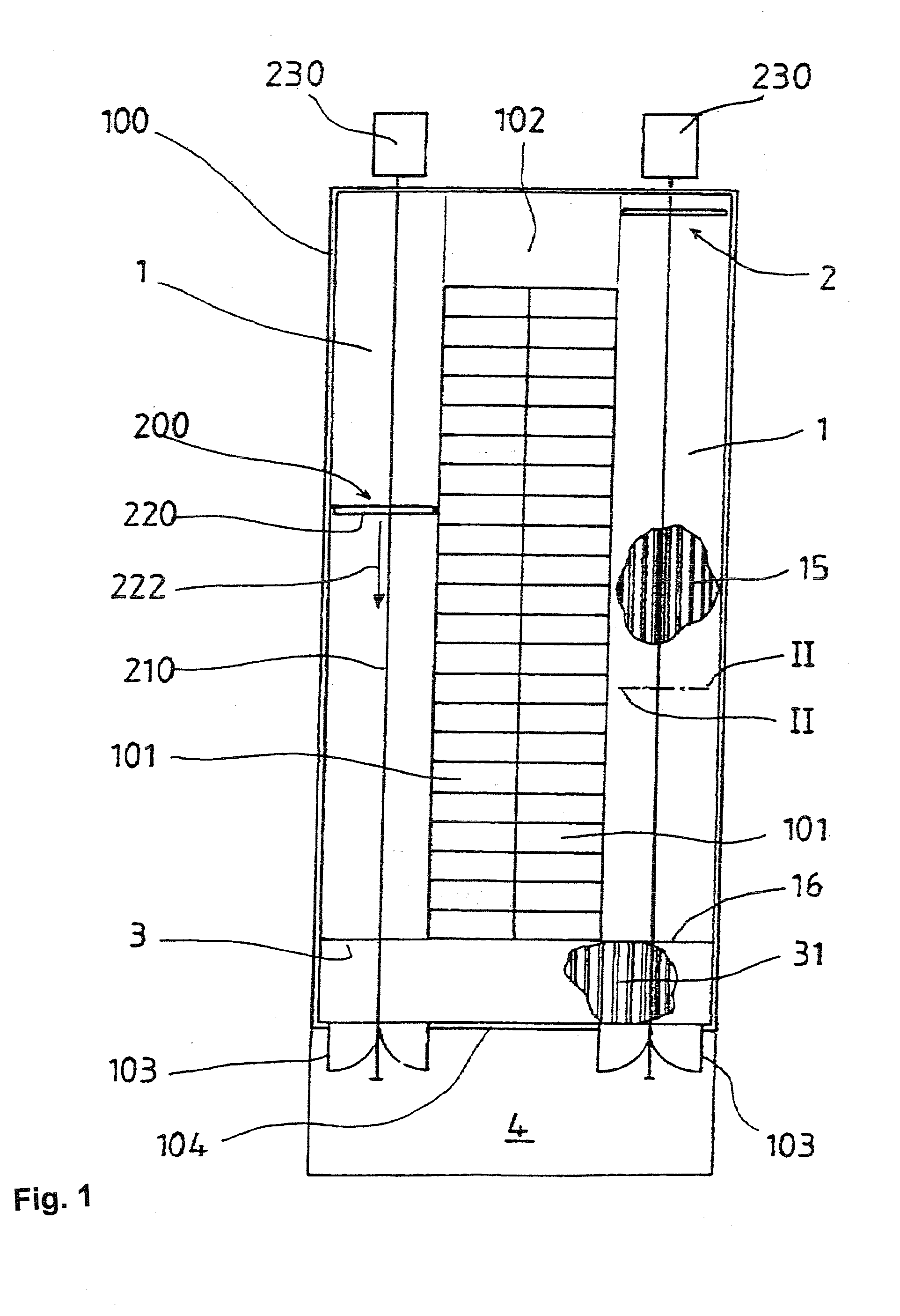 System for a free stall barn with a grooved floor, corresponding precast concrete slab and animal keeping method