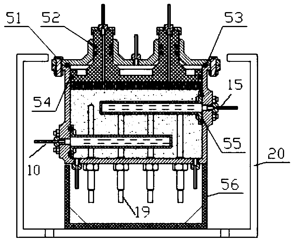 Testing device and method for exploiting natural gas hydrate through carbon dioxide replacement with help of pressure reduction method