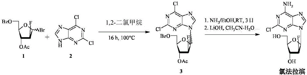 Method for the synthesis of clofarabine