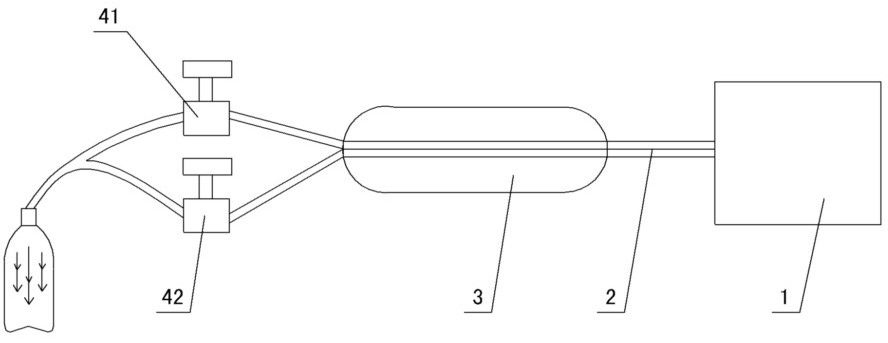 Heated air delivery pipe of plastic stretch blowing machine