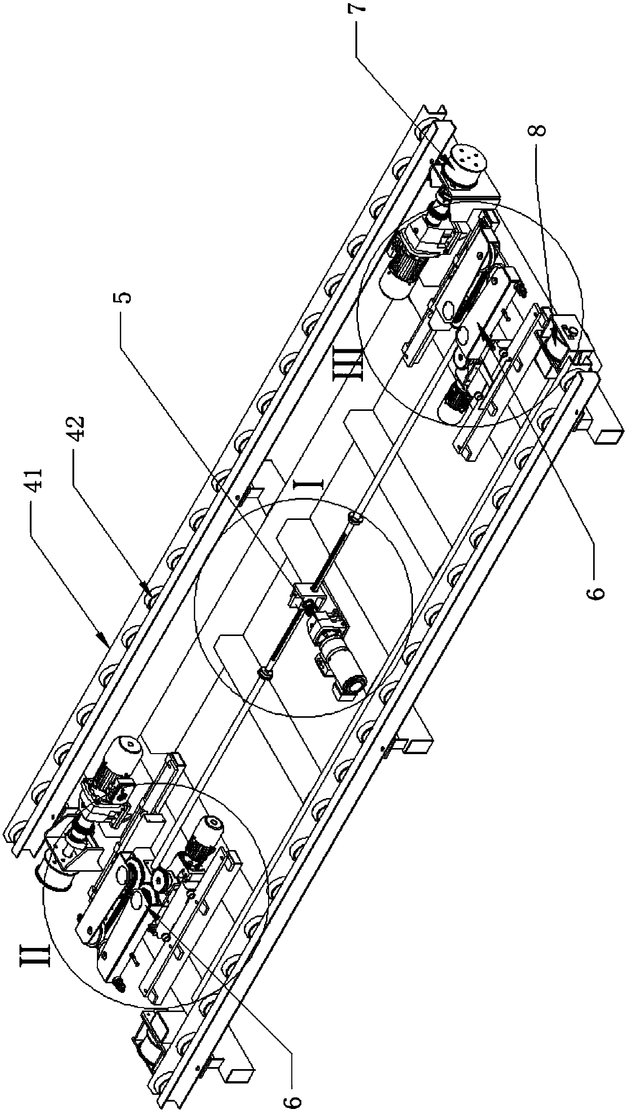 Stereoscopic garage vehicle storing and taking exchanging device