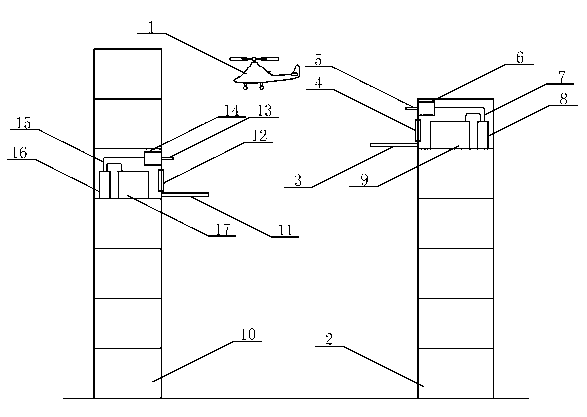 Application system for direct letter delivery between high-rise buildings by unmanned plane for letter express delivery