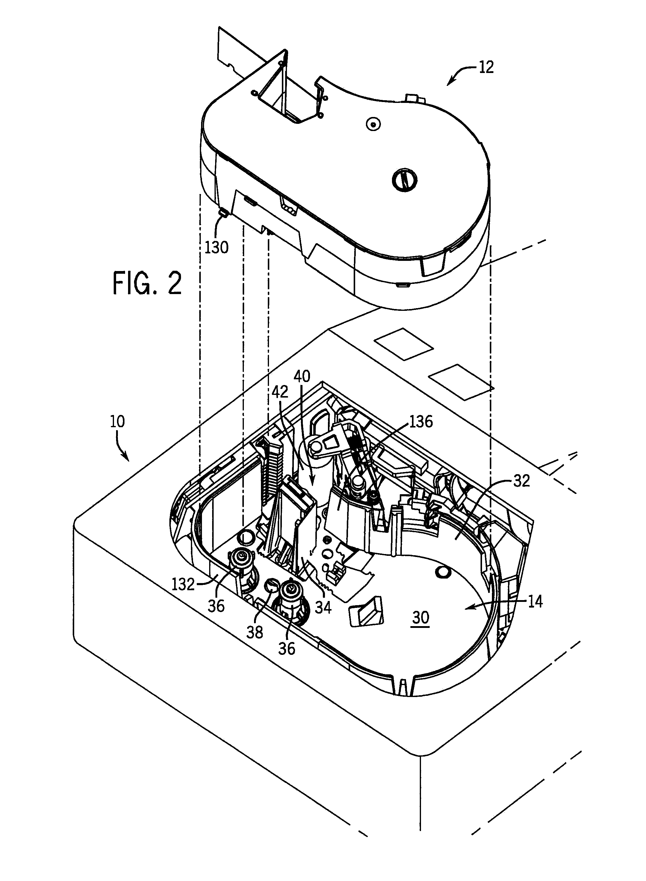 Cartridge assembly with ribbon lock