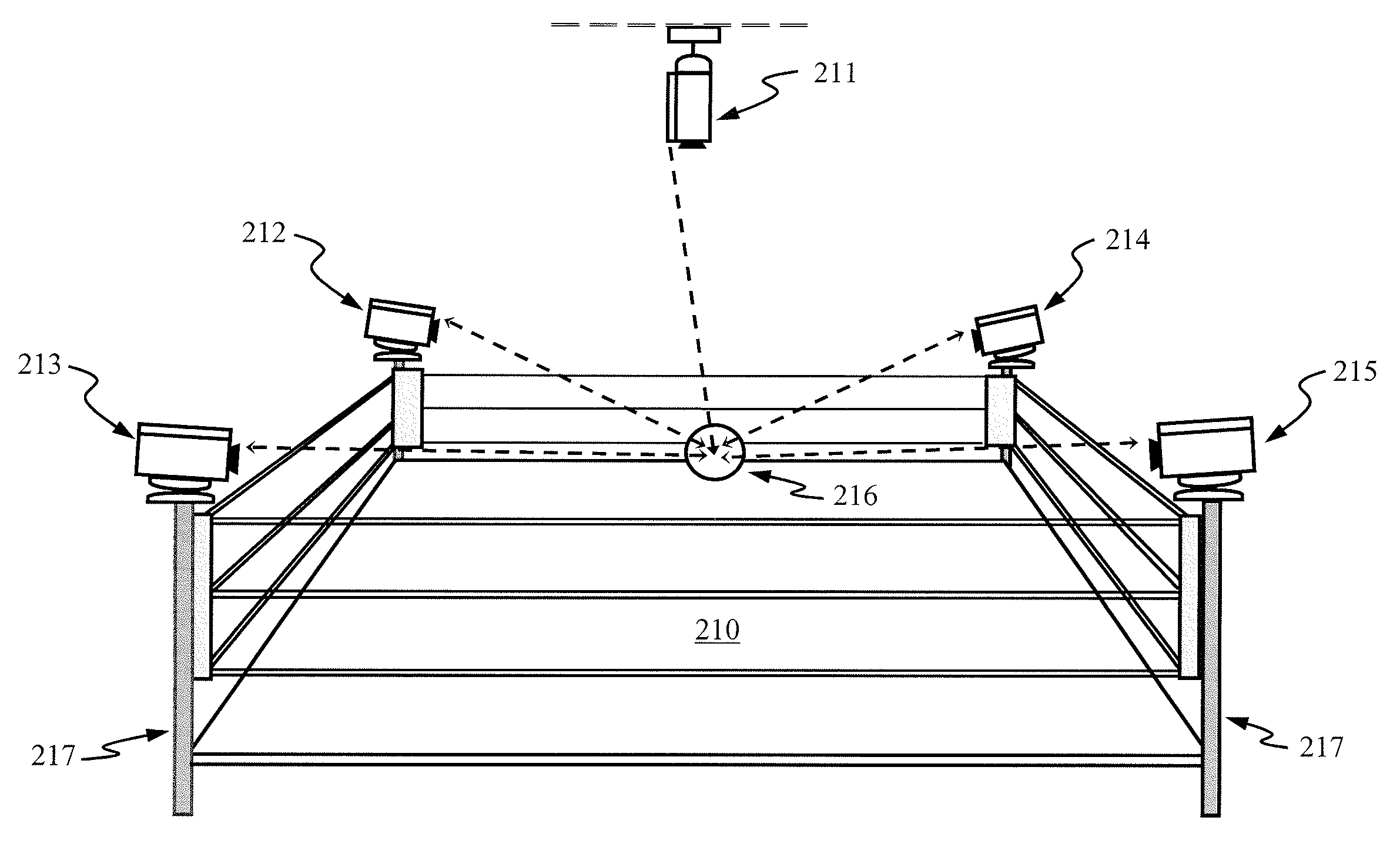 In-play camera associated with headgear used in sporting events and configured to provide wireless transmission of captured video for broadcast to and display at remote video monitors