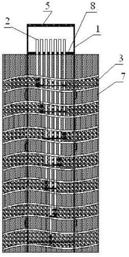 Small-caliber shallow groundwater nested monitoring well and well building method thereof