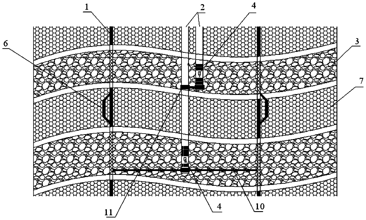 Small-caliber shallow groundwater nested monitoring well and well building method thereof