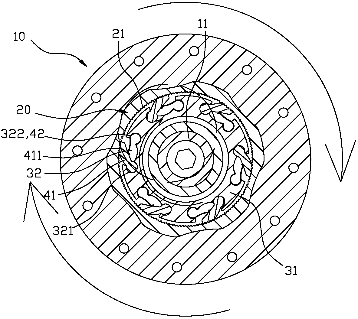 hub ratchet combined structure